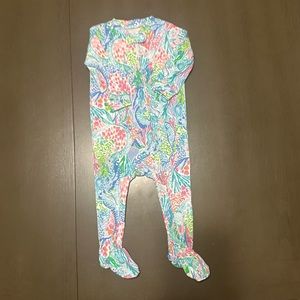 Lilly Pulitzer Pottery Barn kids zip pajamas 3-6 months